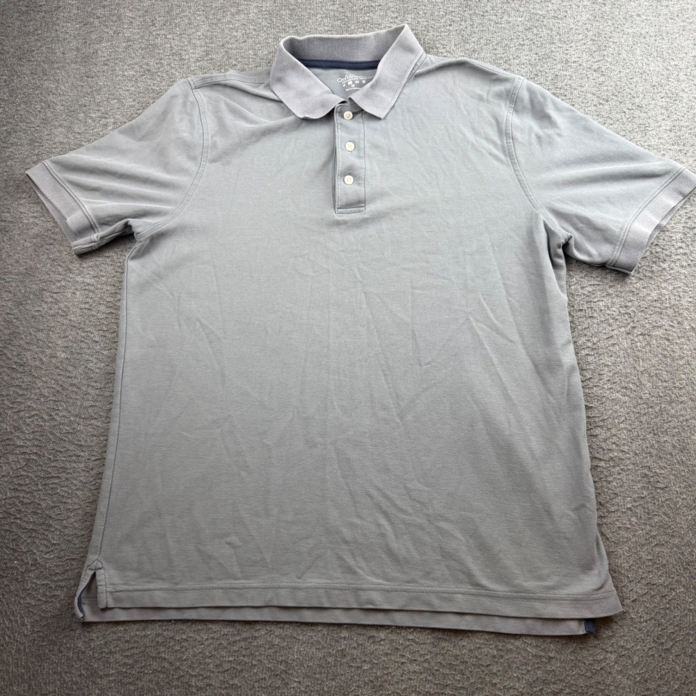 Croft &‎ Barrow Performance Polo Men's M Gray Short Sleeve Cotton Pique Shirt